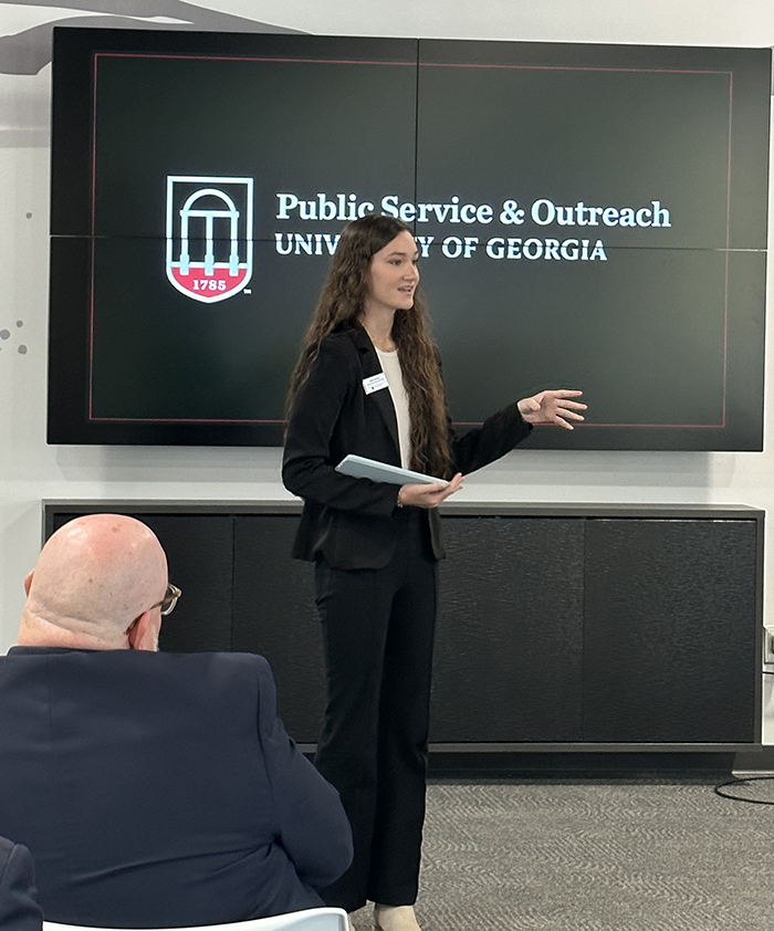 Halle Bynum presented to the House Rural Development Council about her experience in the UGA Carl Vinson Institute of Government PROPEL Rural Scholars program.